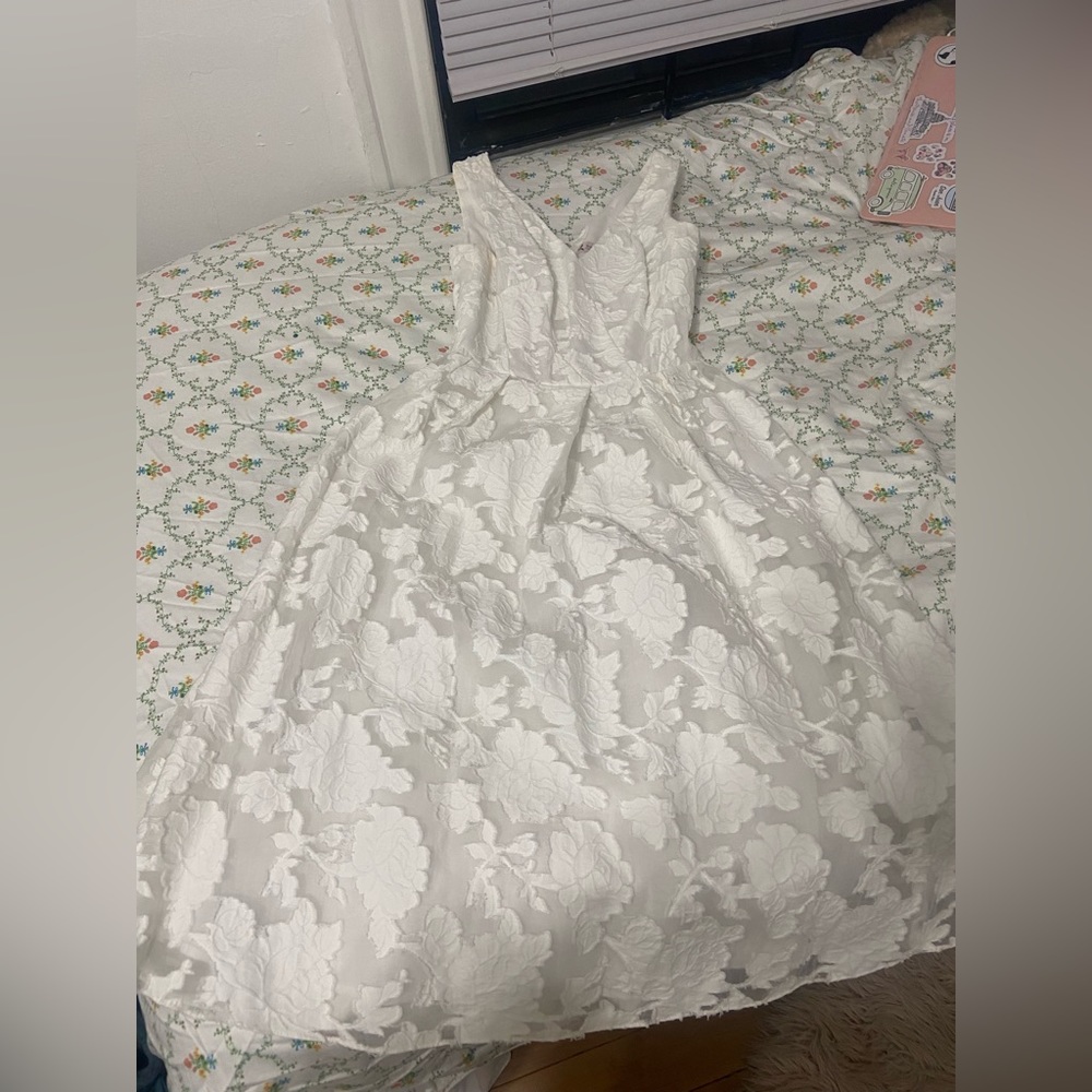 White Tea-Length Dress